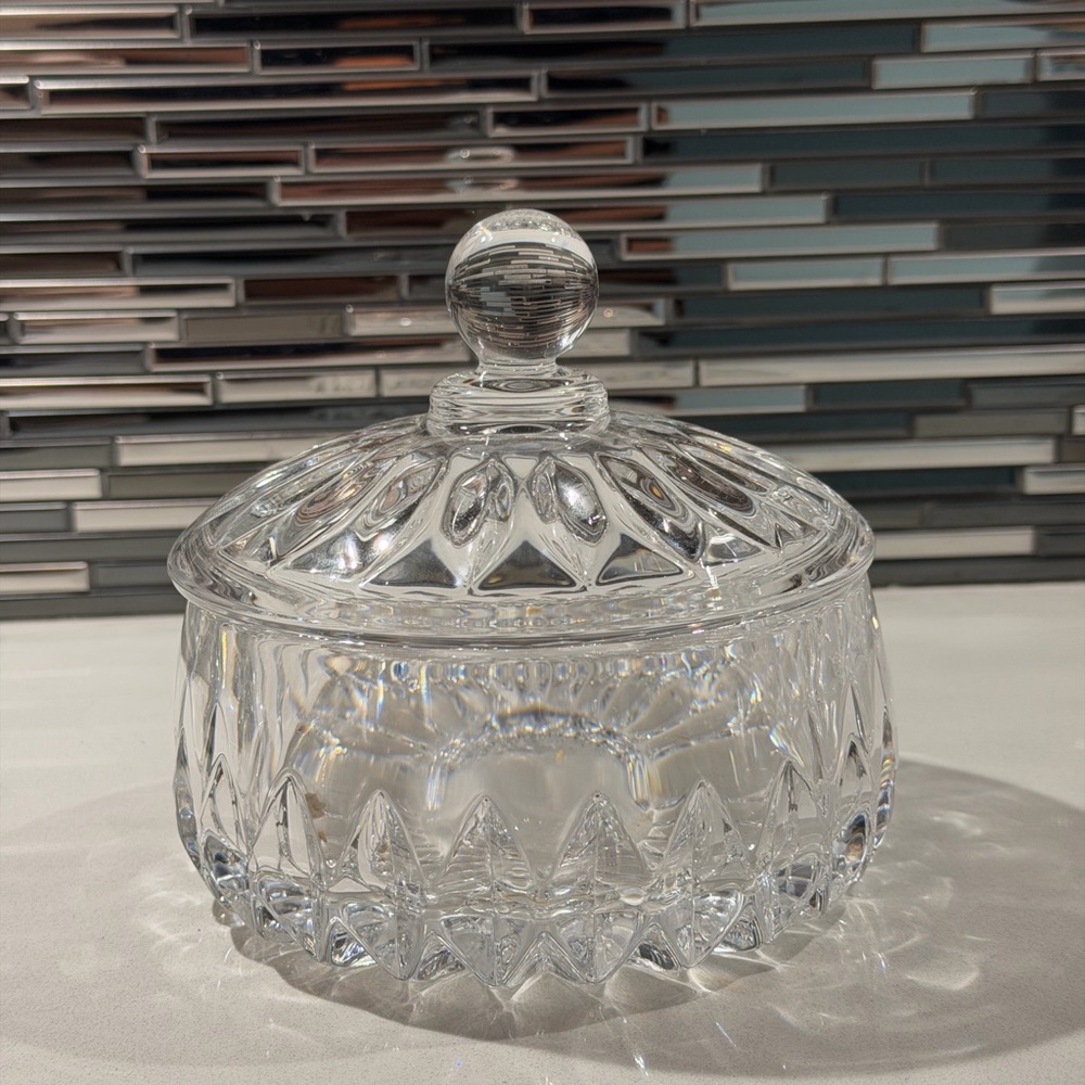 Vintage Cut Glass Candy Dish with Lid – Crystal Style Bowl